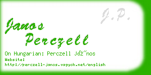 janos perczell business card